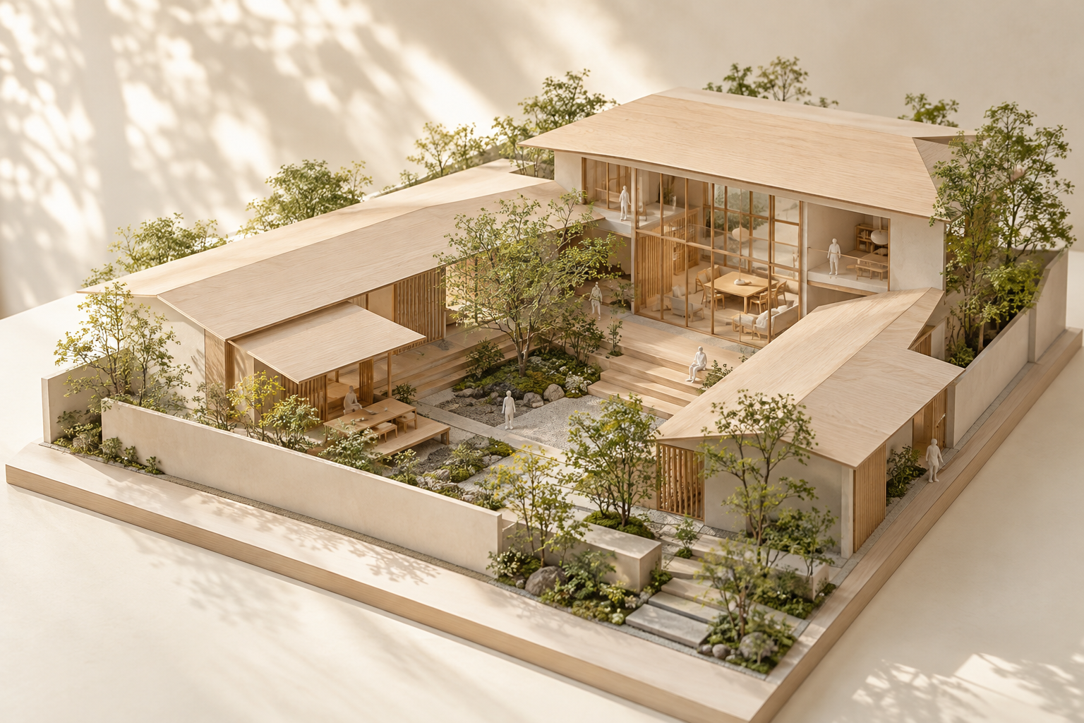 中庭のある建築模型